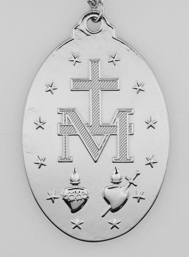 Médaille Miraculeuse & Chaîne en Inox - 40mm (pic 3)