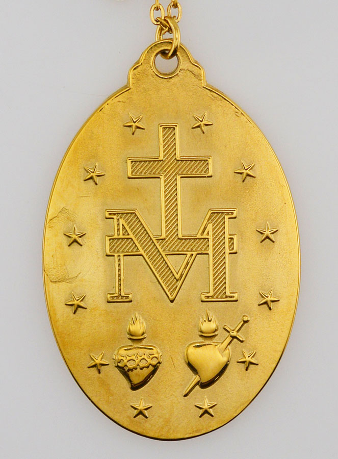 Médaille Miraculeuse & Chaîne Dorée - 40mm (pic 3)