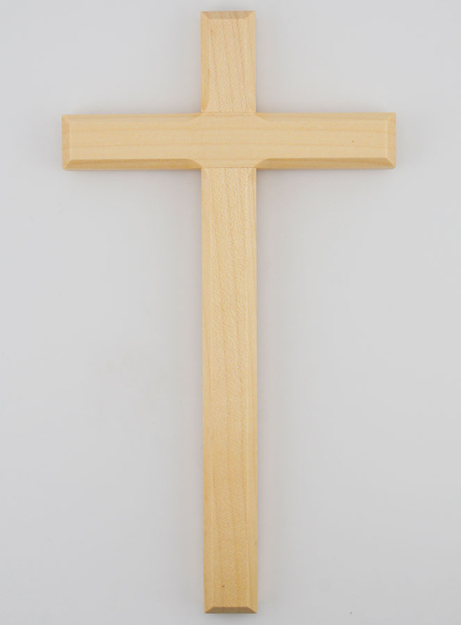 Crucifix en Tilleul Naturel - 22cm (pic 1)