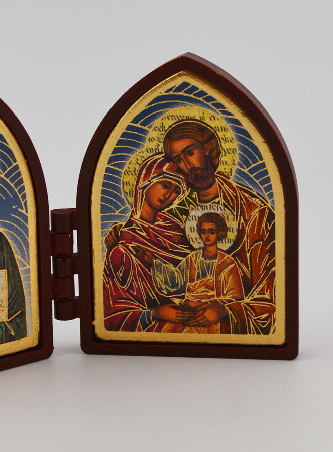 Icône Diptyque Mini - Christ Pantocrator & Ste Famille (pic 3)