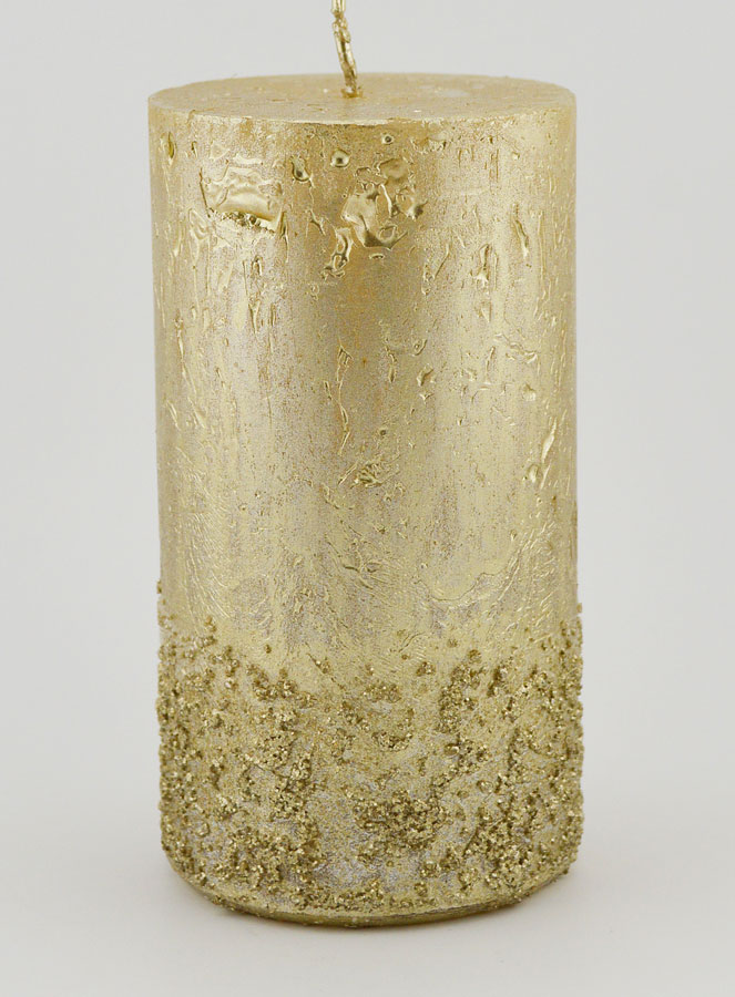 Bougie de Noël Effet Pépite - Champagne (pic 1)