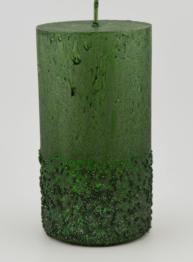 Bougie de Nöel Effet Pépite - Vert Sapin (pic 1)