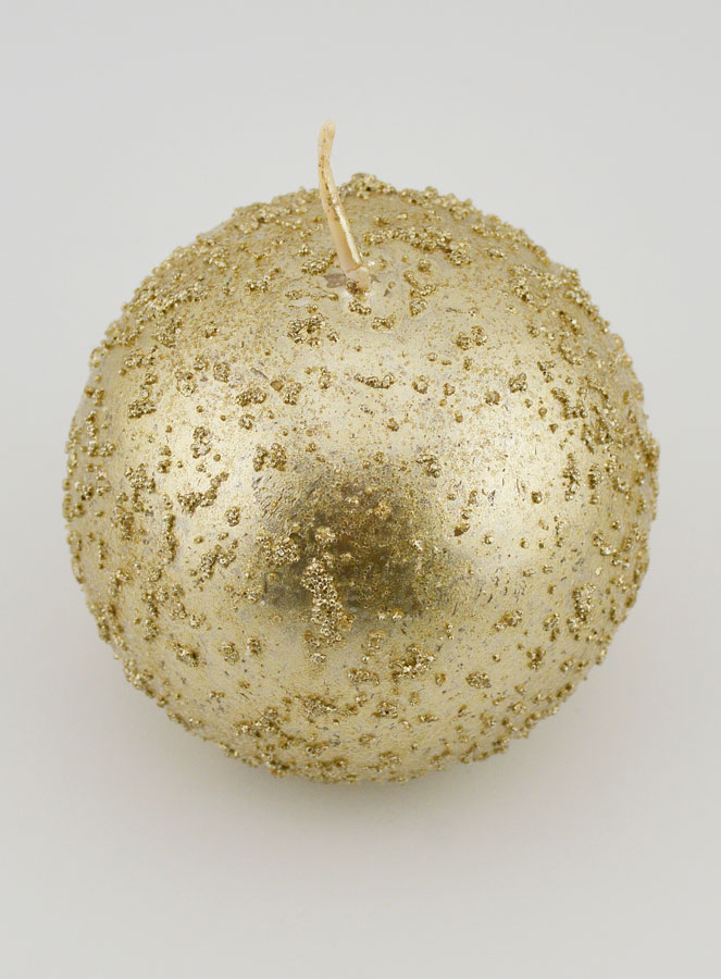Bougie Boule de Noël Boule Pailletée - Champagne (pic 2)