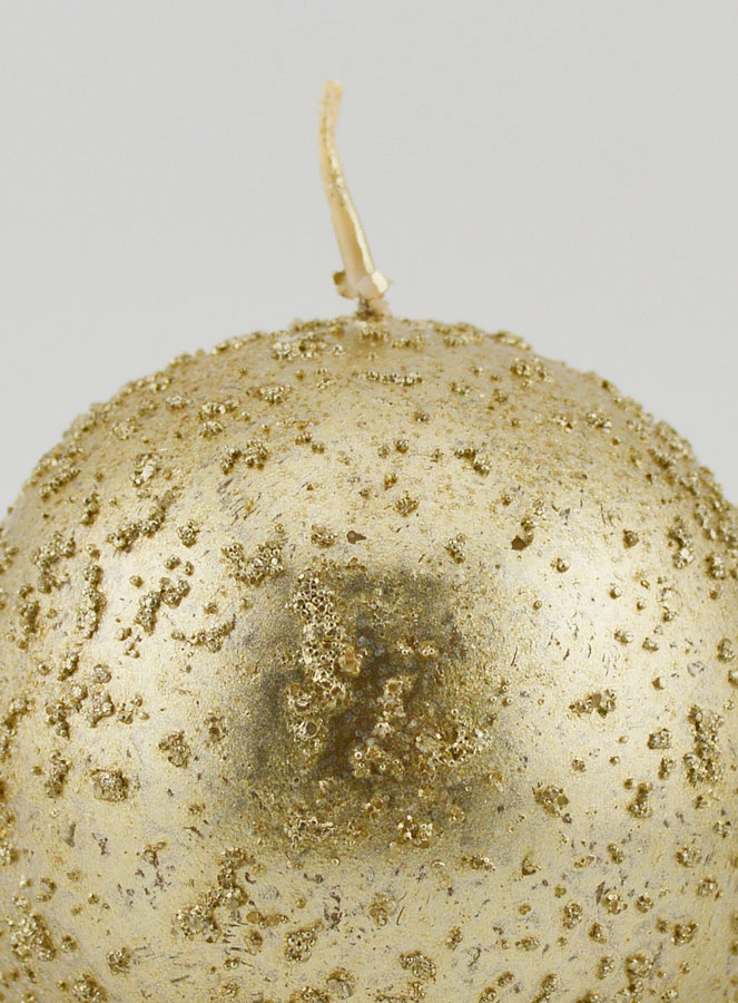 Bougie Boule de Noël Boule Pailletée - Champagne (pic 3)