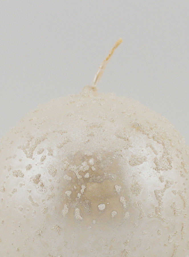 Bougie Décoration Sphère Pailletée - Blanc Perlé (pic 3)