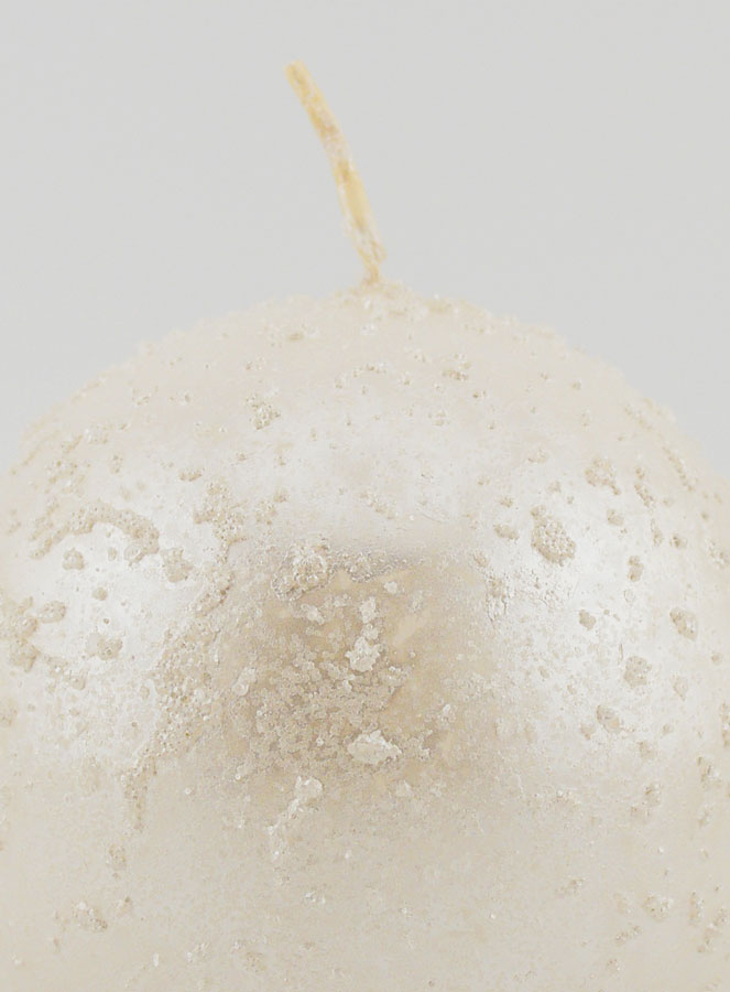 Bougie Boule de Noël Pailletée - Blanc Perlé (pic 3)