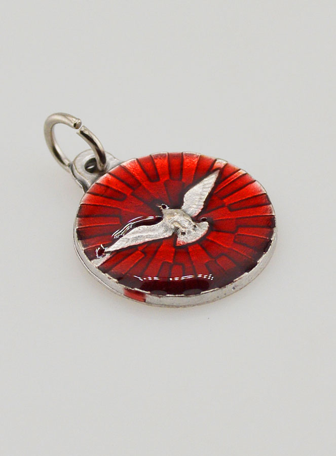 Médaille du Saint Esprit Émail Rouge - 18 mm (pic 3)