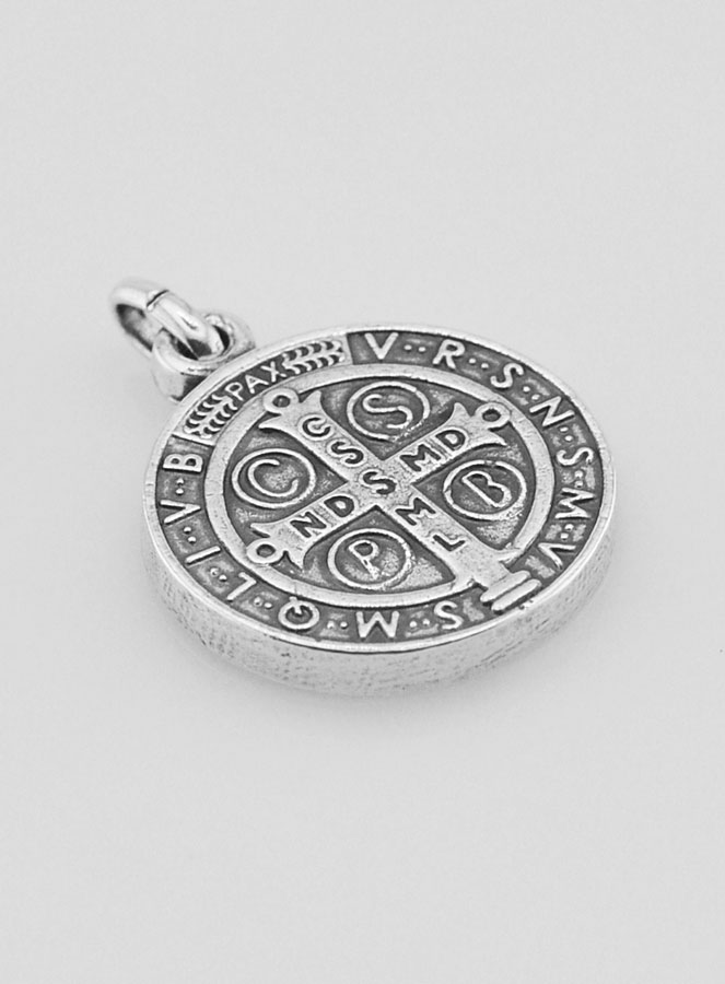 Médaille de Saint Benoît en Argent Plaqué - 15mm (pic 3)