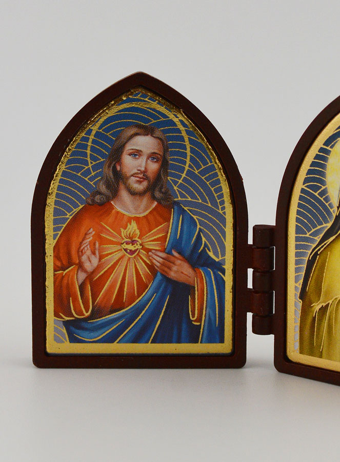 Icône Diptyque Mini - Sacré Coeur de Jésus & Ste Thérèse (pic 2)