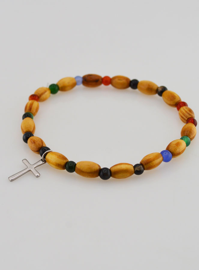Bracelet Avec Croix - Agate & Bois (pic 4)