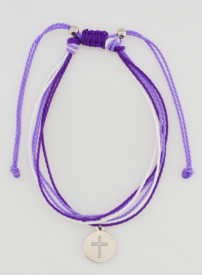 Bracelet Avec Croix - Violet (pic 1)