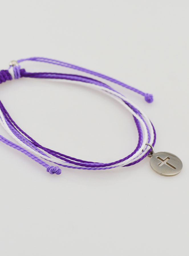 Bracelet Avec Croix - Violet (pic 3)
