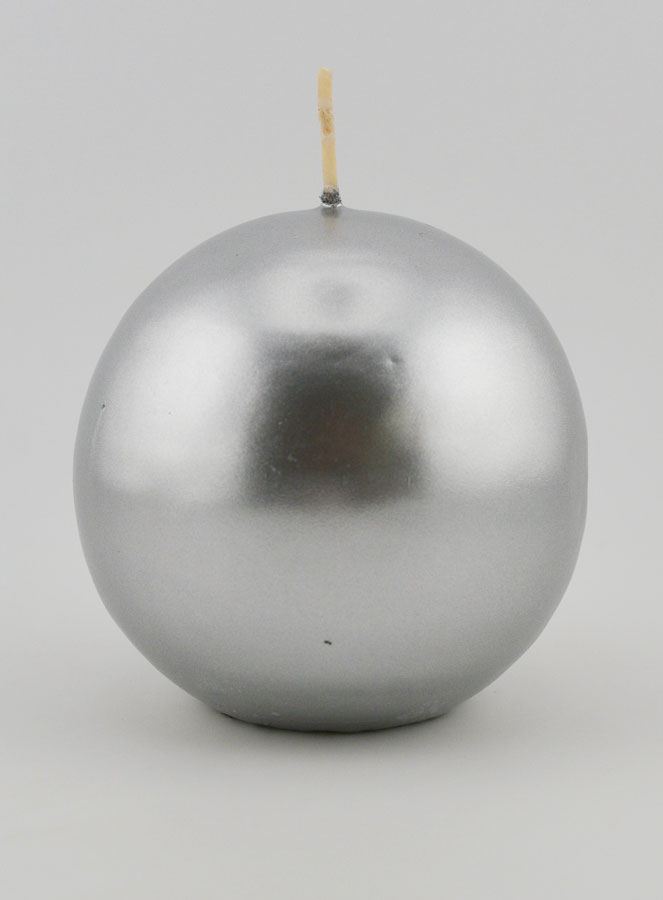 Bougie de Décoration Ronde 8cm - Argent (pic 1)