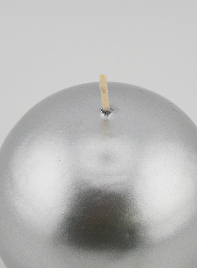 Bougie de Décoration Ronde 8cm - Argent (pic 4)