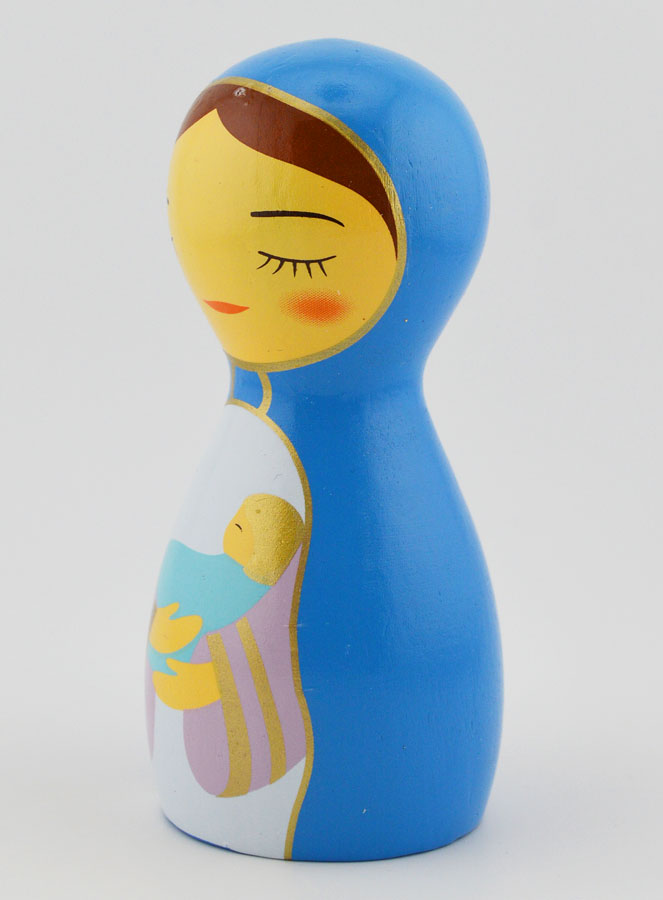 Statuette Vierge à l'Enfant - 10cm (pic 2)