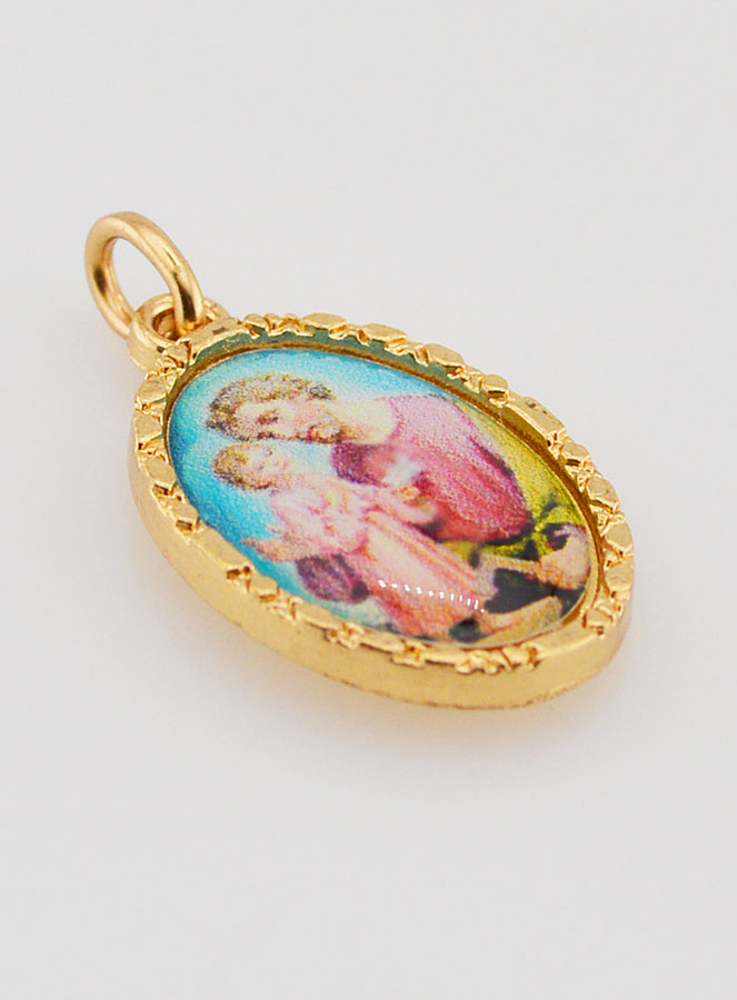 Médaille Bord Torsadé 25mm - Saint Joseph (pic 3)