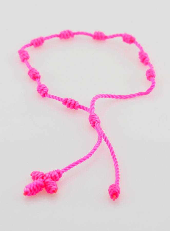 Bracelet Dizainier Corde Rose Fluo (pic 2)