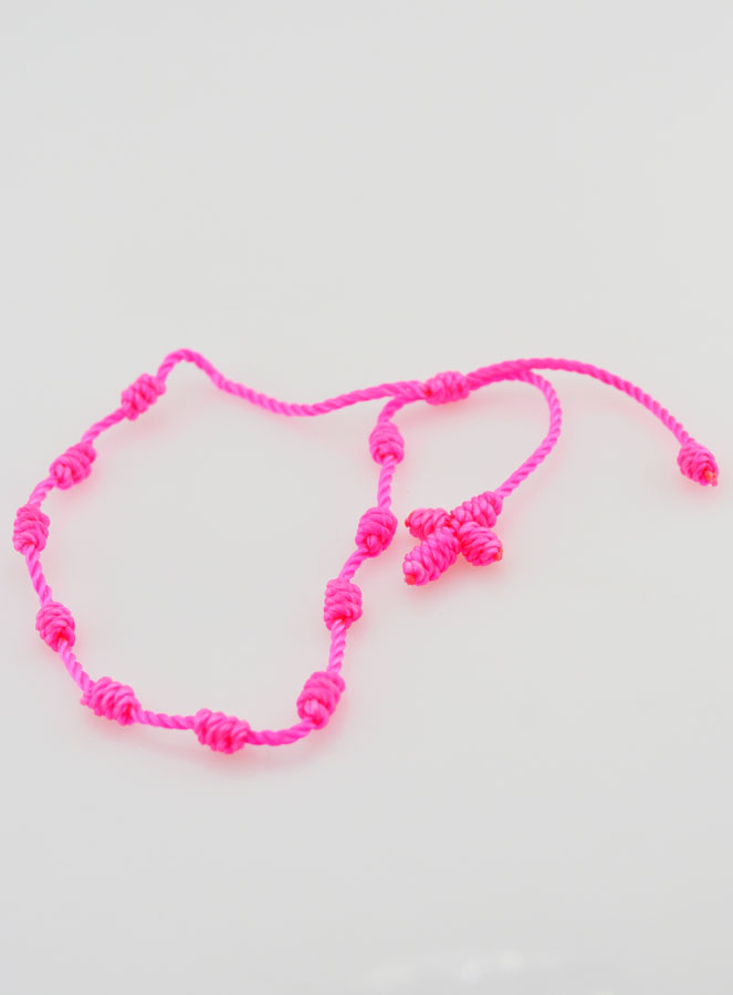 Bracelet Dizainier Corde Rose Fluo (pic 3)