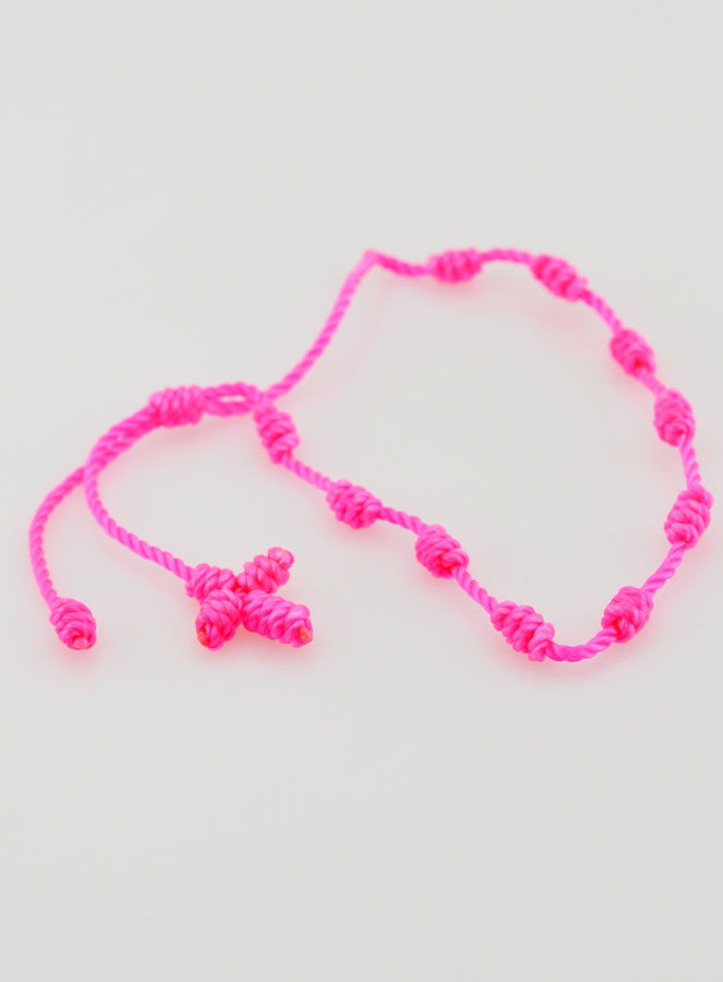 Bracelet Dizainier Corde Rose Fluo (pic 4)