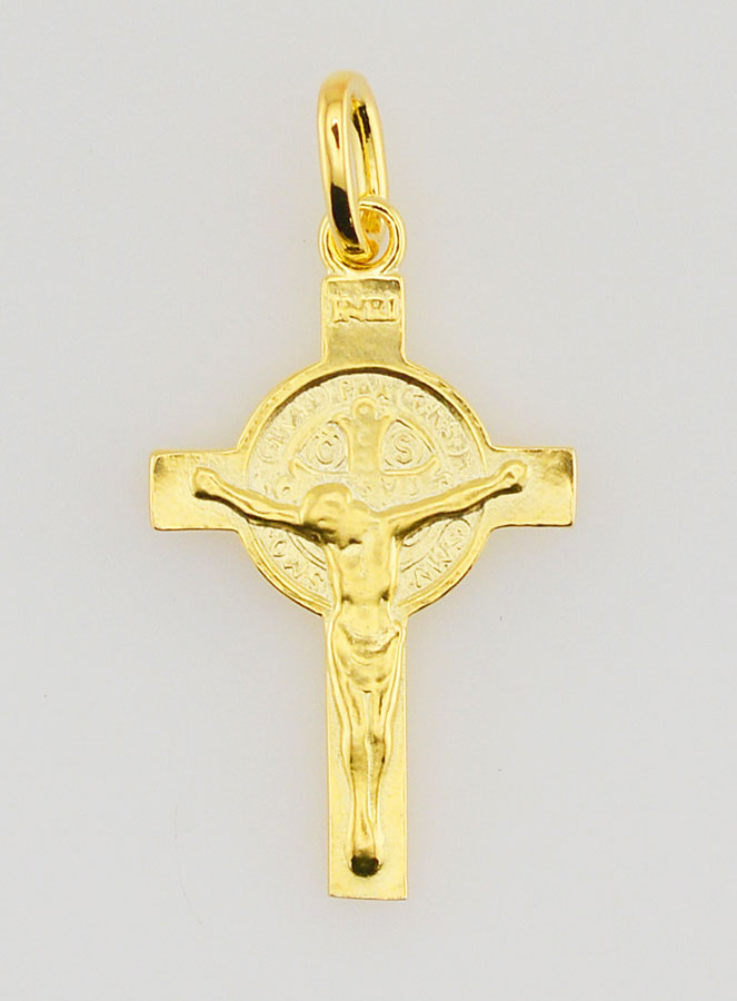 Pendentif Croix  Plaqué Or - Saint Benoit (pic 1)