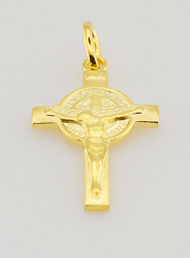 Pendentif Croix  Plaqué Or - Saint Benoit (pic 2)
