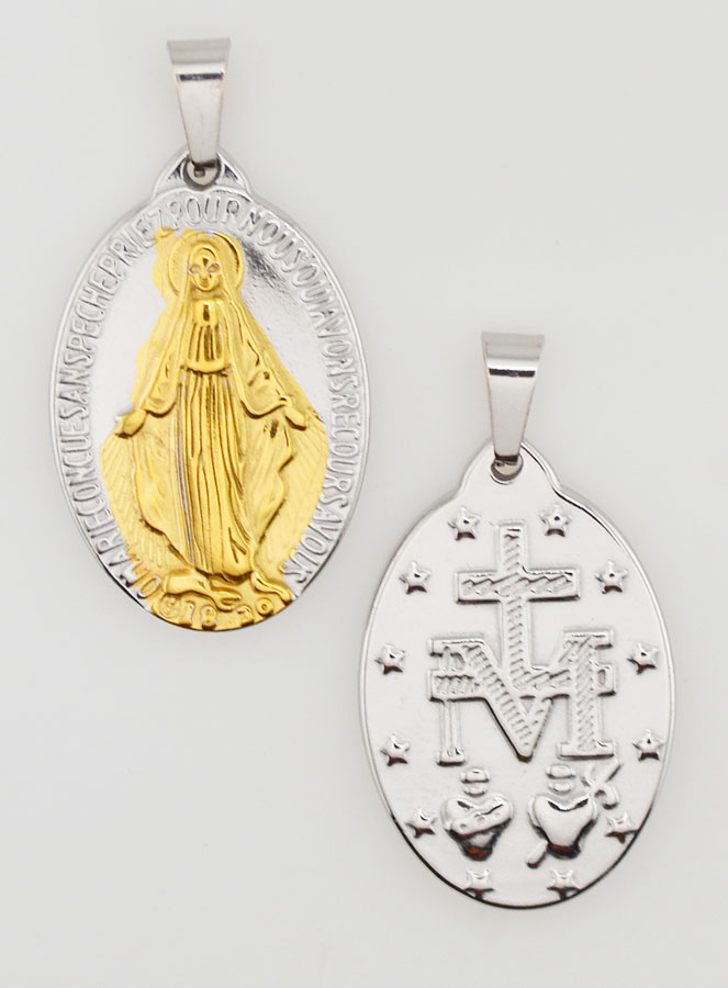 Médaille Miraculeuse Bicolore - 27mm (pic 3)