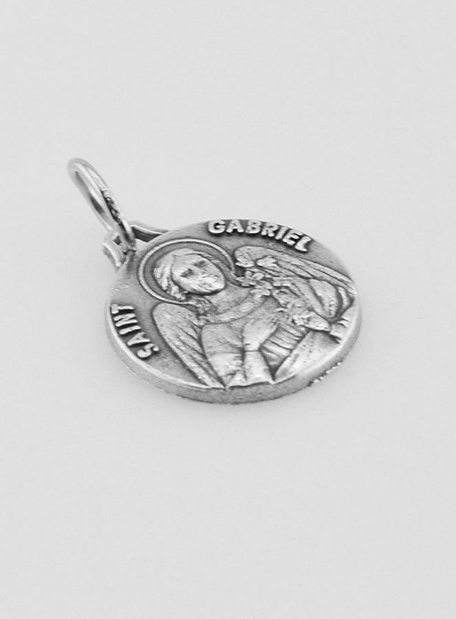 Médaille Saint Gabriel Argentée - 14mm (pic 3)
