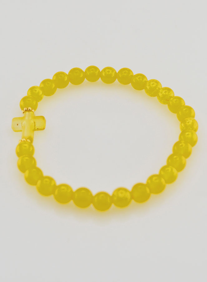 Bracelet Religieux Croix & Jade Jaune (pic 2)