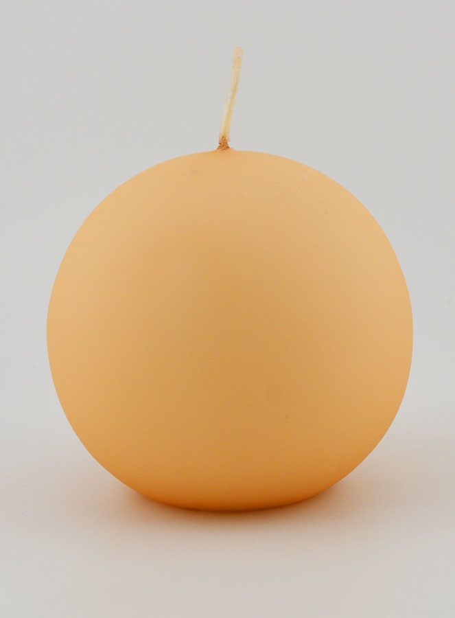 Bougie Boule de Noël 8cm - Crème Velours (pic 1)
