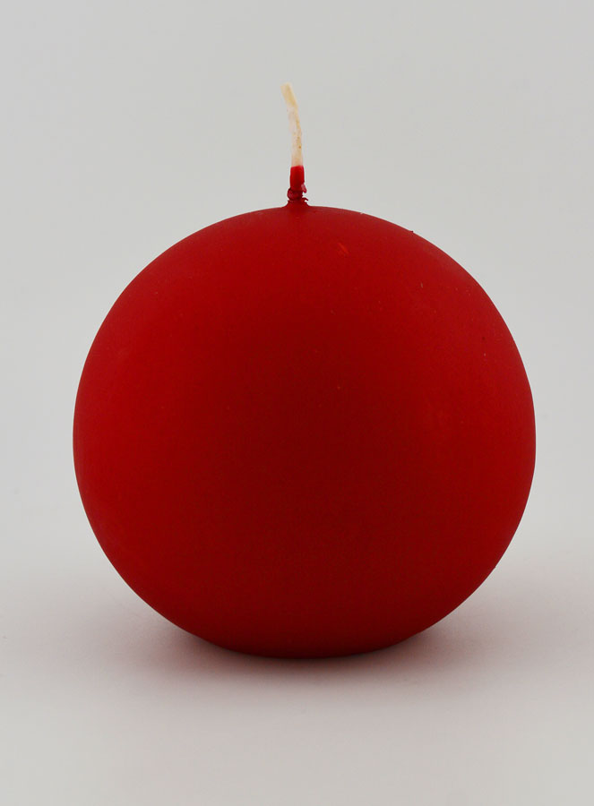 Bougie de Décoration Boule - Rouge Mat (pic 1)