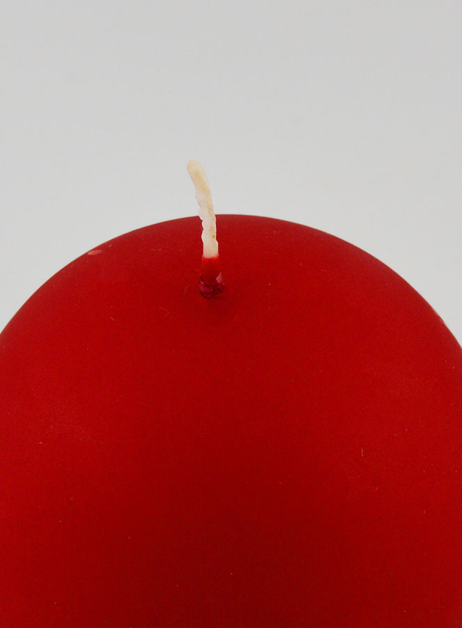 Bougie de Décoration Boule - Rouge Mat (pic 4)