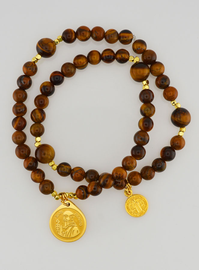 Chapelet Saint Benoît en Oeil de Tigre (pic 1)