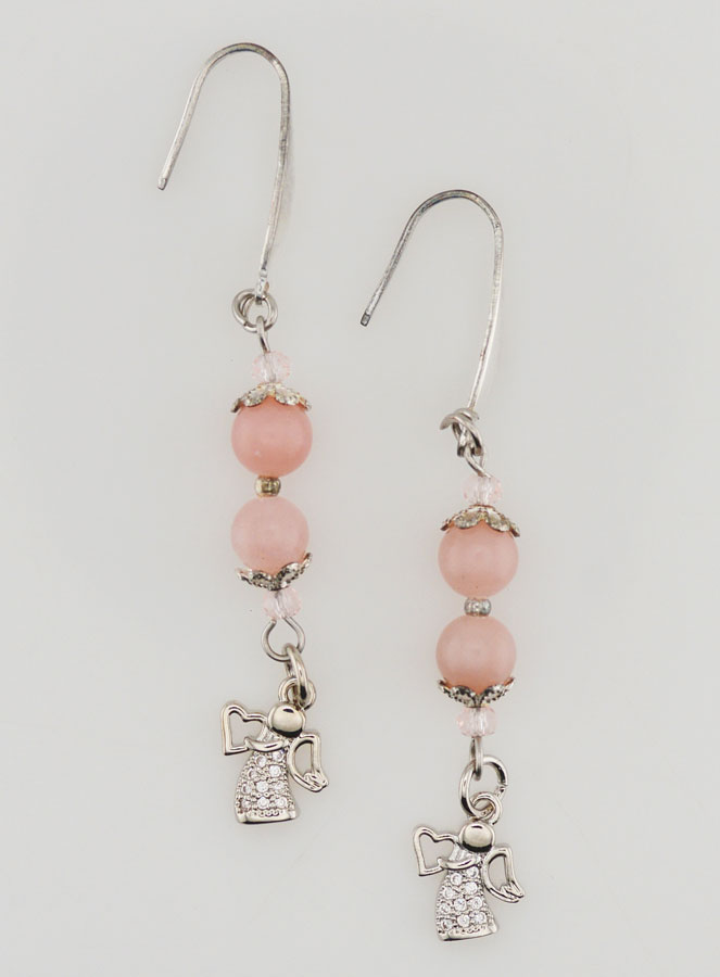 Boucles d'Oreilles Ange Gardien en Opale - Argenté (pic 1)