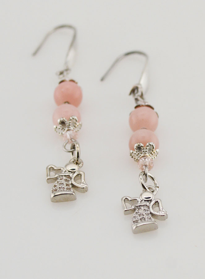 Boucles d'Oreilles Ange Gardien en Opale - Argenté (pic 2)