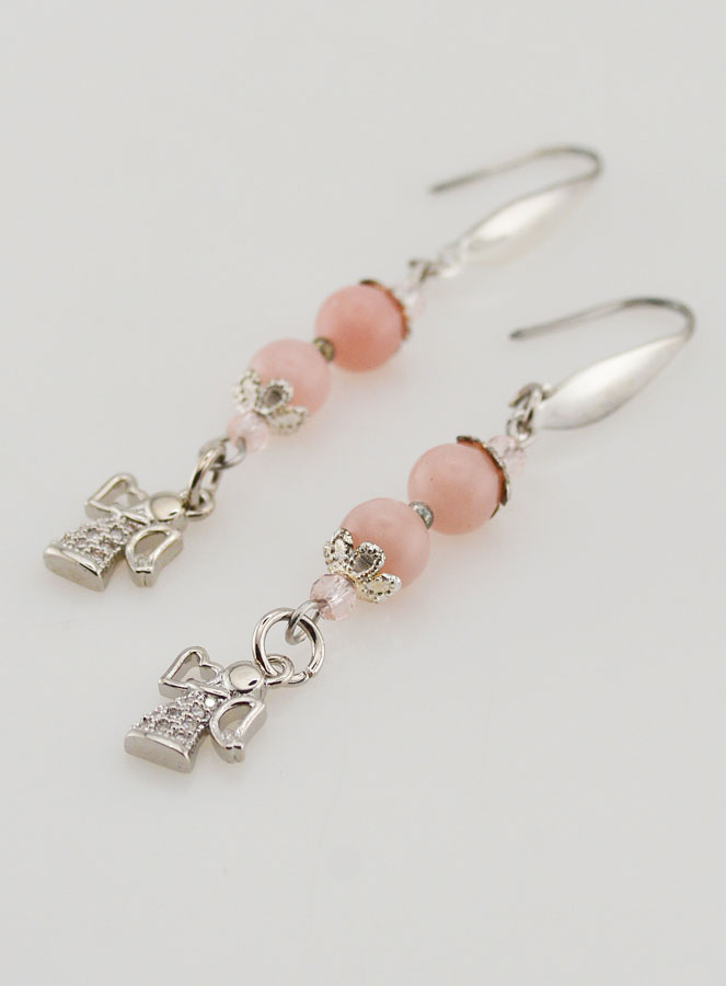 Boucles d'Oreilles Ange Gardien en Opale - Argenté (pic 3)