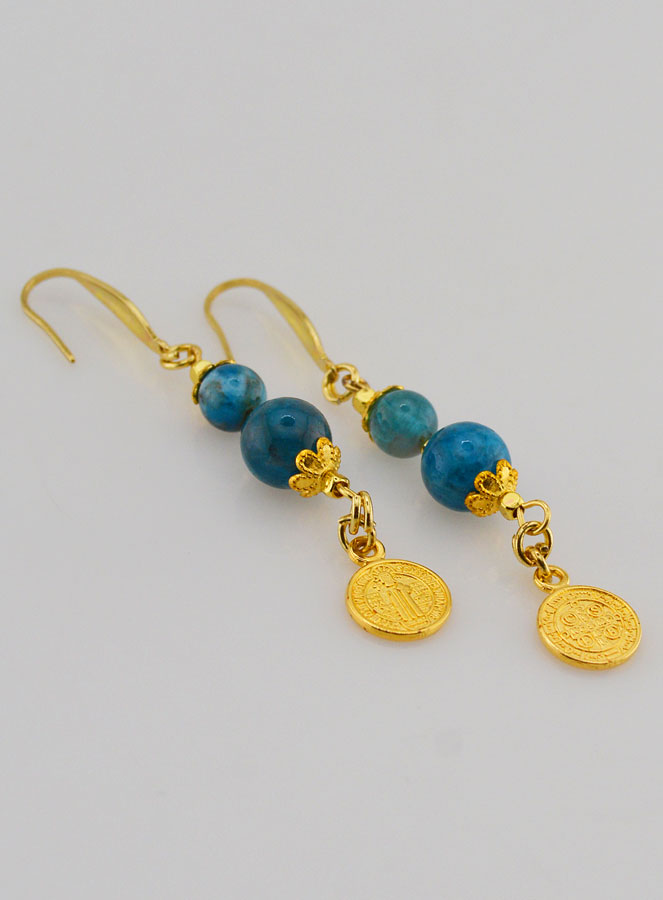 Boucles d'Oreilles - Apatite & St Benoît (pic 3)