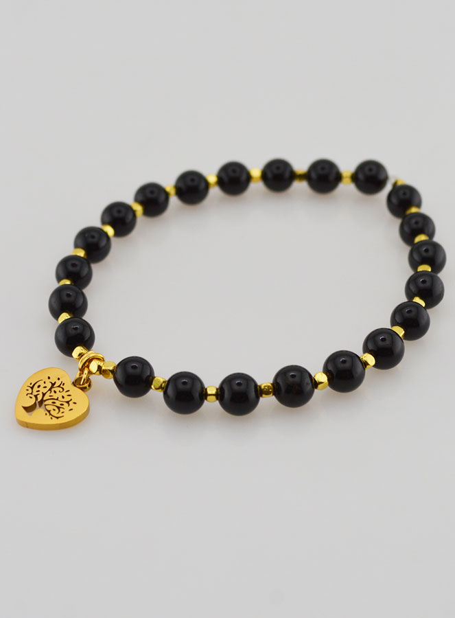 Bracelet Pierre Naturelle - Tourmaline & Arbre de vie (pic 3)