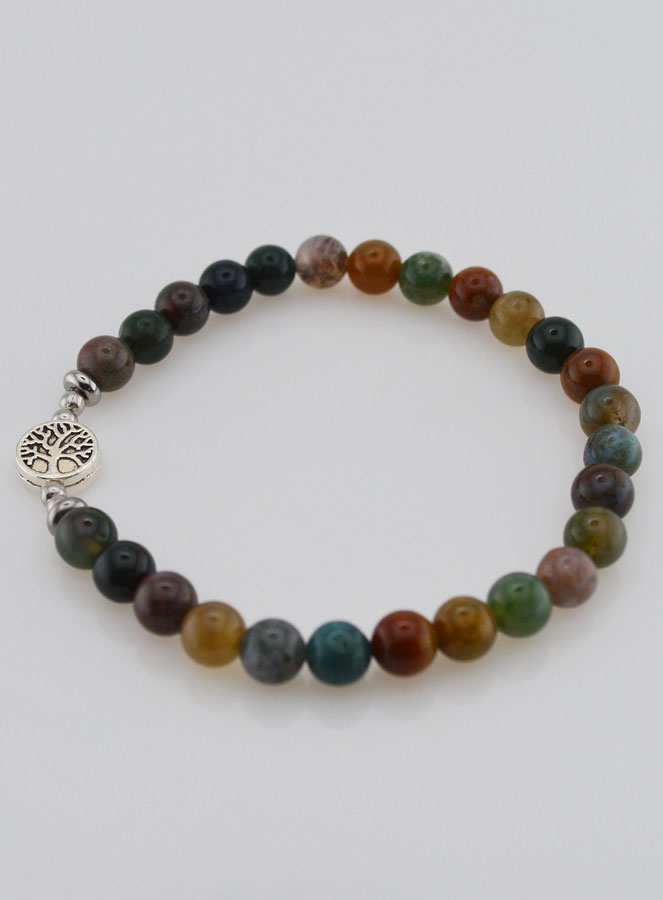 Bracelet Pierre Naturelle - Agate Indienne & Arbre de vie (pic 2)