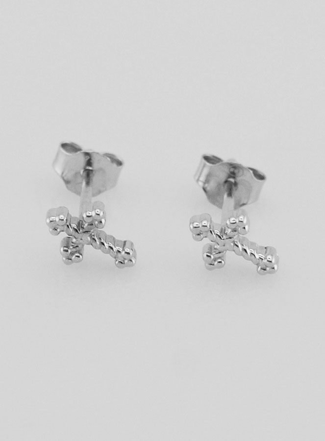 Boucles d'Oreilles Croix Argent (pic 1)