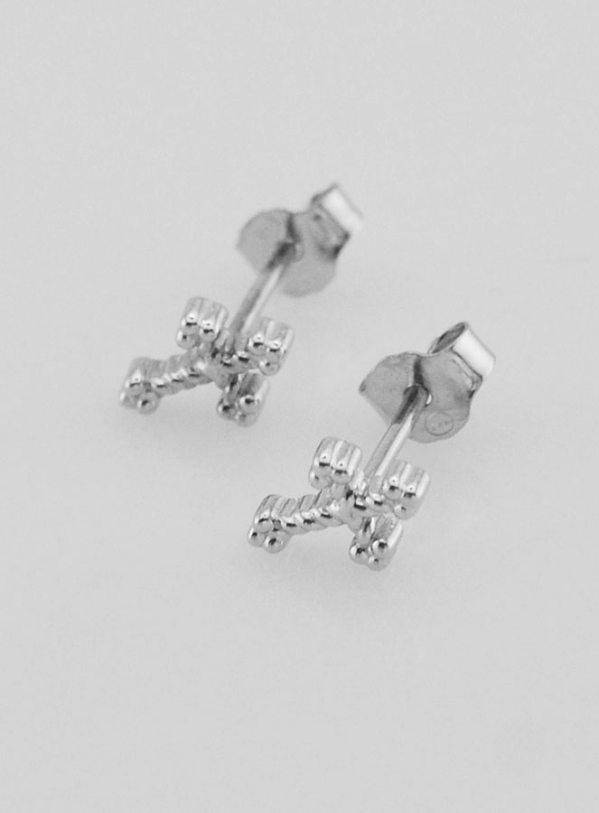Boucles d'Oreilles Croix Argent (pic 3)