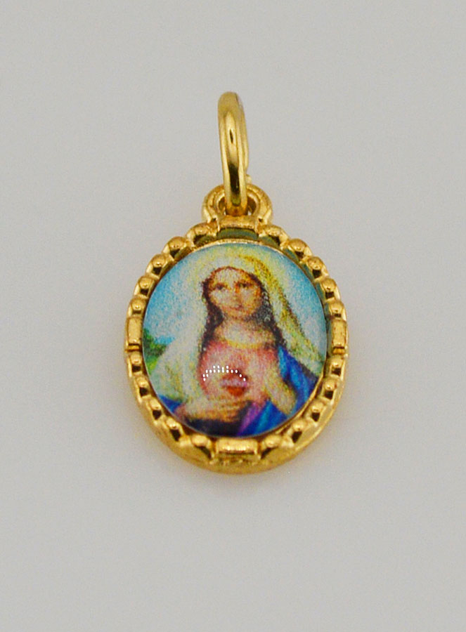 Médaille Bord Torsadé 15mm - Sacré Coeur de Marie (pic 2)