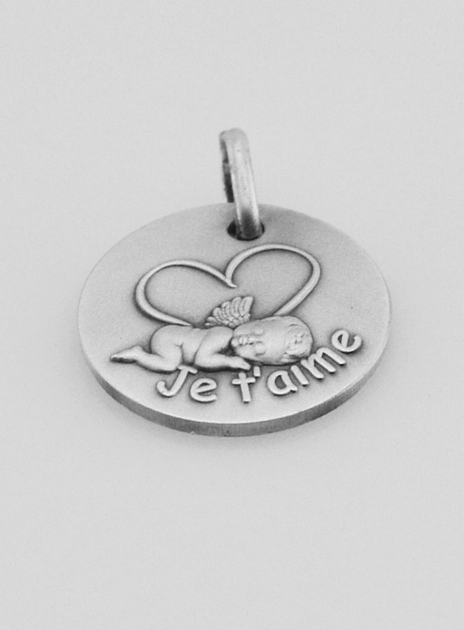 Médaille de Baptême en Argent - Je t'aime (pic 2)