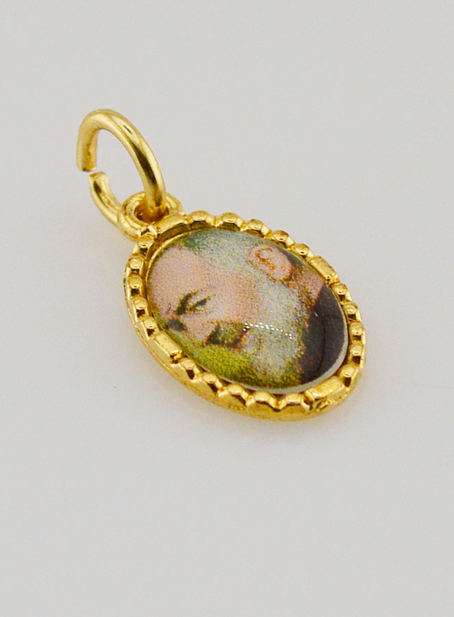 Médaille Bord Torsadé 15mm - Padre Pio (pic 3)