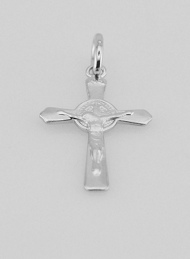 Pendentif Croix de Saint Benoit en Argent - 22mm (pic 2)