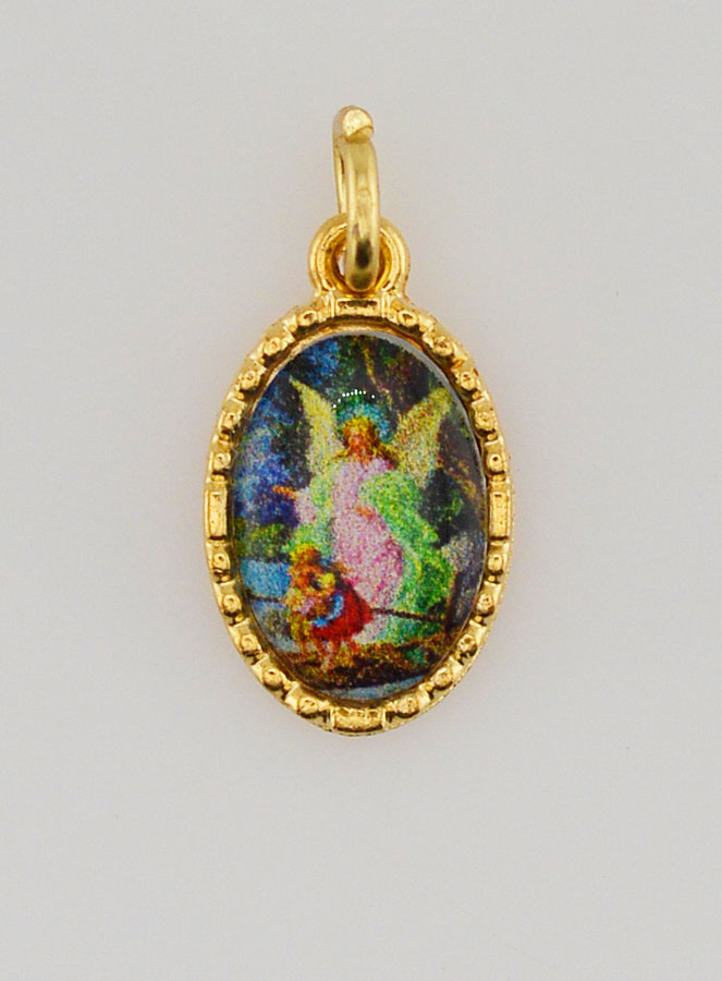 Médaille Bord Torsadé 15mm - Ange Gardien (pic 1)