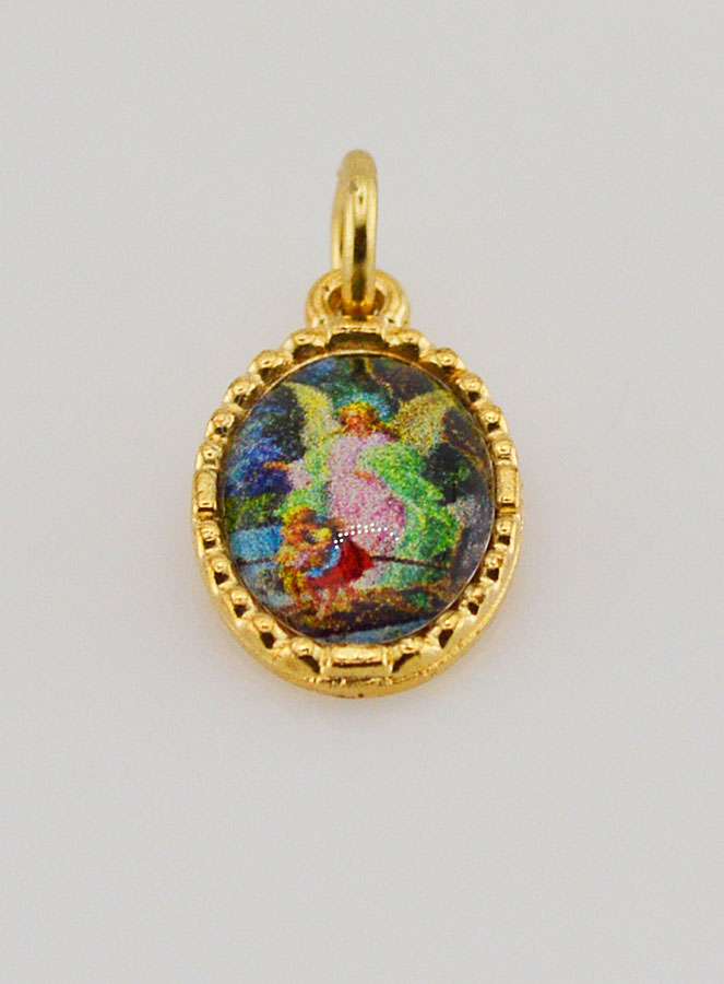 Médaille Bord Torsadé 15mm - Ange Gardien (pic 2)