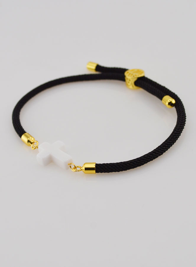 Bracelet Religieux Avec Croix - Noir (pic 3)