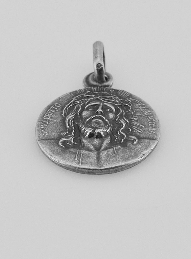 Médaille Sainte Face du Christ en Argent - 17mm (pic 2)