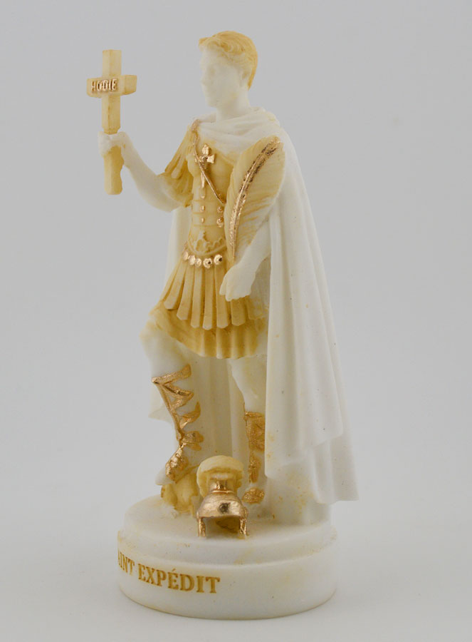 Statue Saint Expedit en Albâtre Peint - 12cm (pic 2)
