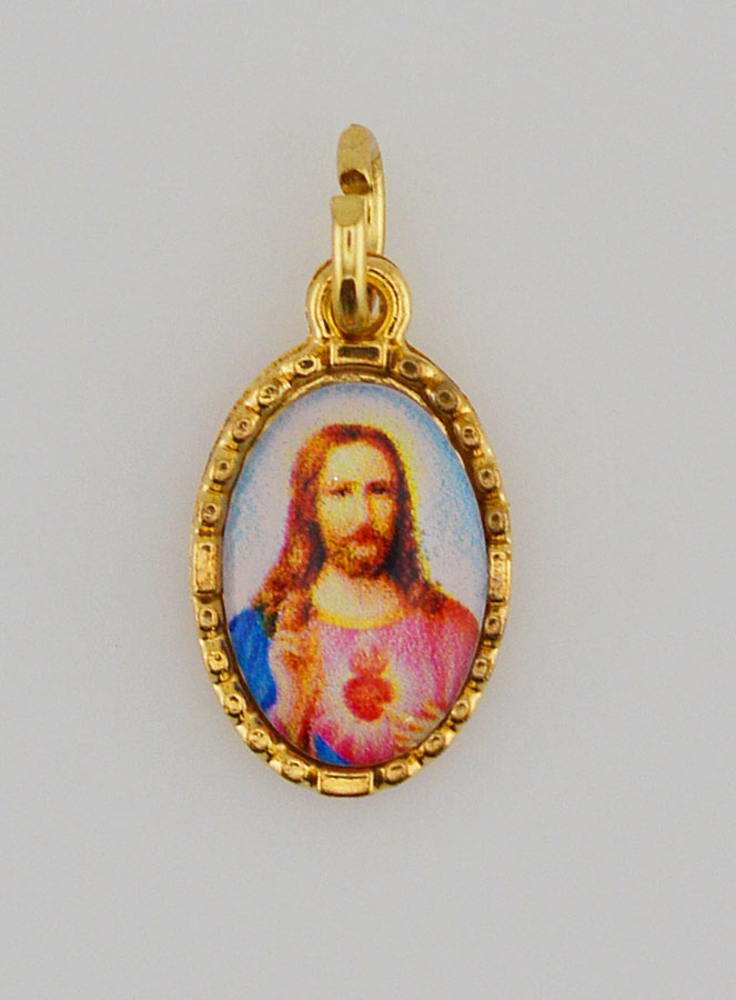 Médaille Bord Torsadé 15mm - Sacré Coeur de Jésus (pic 1)